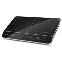Indukcinė mini viryklė Caso Hob Touch 3500 Induction, Number of burners/cooking zones 2, Touch control, Timer, Black, Display