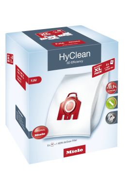 MIELE 12498190 XL HyClean FJM Dulkių maišeliai 8vnt + 1vnt HEPA AirClean filtras