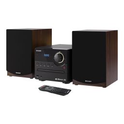 Muzikinis centras  Sharp XL-B517D, USB prievadas, AUX įvestis, Bluetooth, CD grotuvas, FM radijas, belaidis ryšys, ruda.