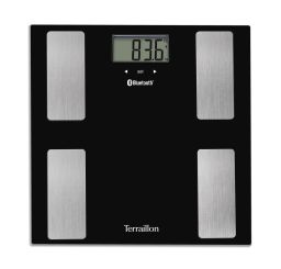 Svarstyklės TERRAILLON 15490 Smart Connect  Black, kūno analizatorius, KMI, Bluetooth, 180kg /100g.