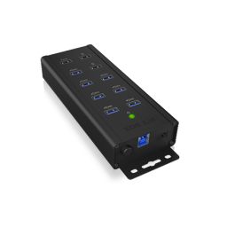 USB šakotuvas Raidsonic 7-port Industrial hub IB-HUB1703-QC3 0.71 m, Black, USB Type-A