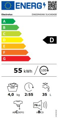 Skalbimo mašina ELECTROLUX EW6SM404W