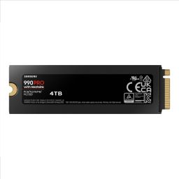 SSD diskas Samsung 990 PRO with Heatsink 4000GB SSD form factor M.2 2280 SSD interface M.2 NVME Read speed 7450 MB/s Write speed 6900 MB/s