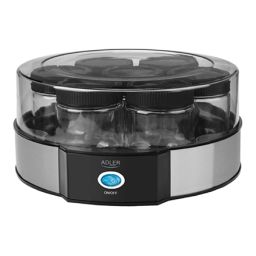 Jogurto gaminimo aparatas Adler Yogurt Maker AD 4476 Capacity 7x0.2 L, Stainless steel/Black