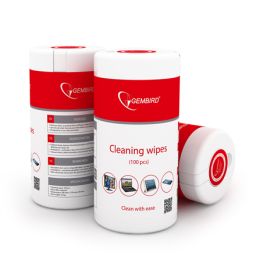 Servetėlės Gembird CK-WW100-01 Cleaning wipes, 100 pcs, LCD and TFT Screens