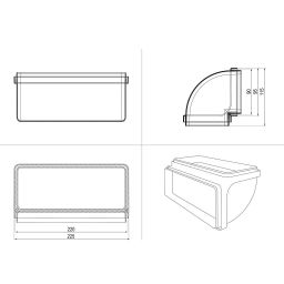 Kaitlentės priedas ELECTROLUX Vertical curve rectangular shape (220x90)