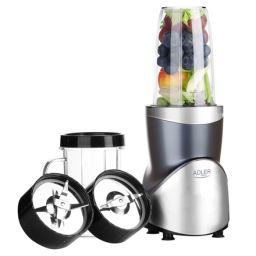 Blenderis Adler AD 4084, stalo, 1200 W, BPA neturintis indas, indo talpa 0.3+0.5+0.5+0.7 L, ledo smulkinimas, nerūdijantis plienas