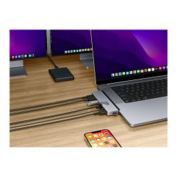 Jungčių stotelė Hyper HyperDrive DUO PRO 7-in-2 USB-C Hub skirta MacBook Air/Pro 2016-2020 Ethernet LAN (RJ-45) ports 1 HDMI ports quantity 1