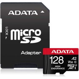 Atminties kortelė ADATA AUSDX128GUI3V30SHA2-RA1 Memory Card 128 GB, MicroSDXC, Flash memory class 10, Adapter, 80 MB/s, 100 MB/s