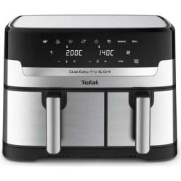 Karšto oro gruzdintuvė TEFAL Fryer | EY905D10 | Capacity 5.2+3.1 L | Hot air technology | Stainless Steel/Black