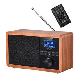 Radijo imtuvas Adler Radio DAB+ Bluetooth AD 1184 Display LCD, Black/Brown, Alarm function