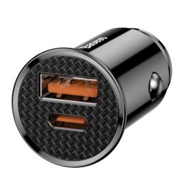 12-24V USB įkroviklis BASEUS 30W  USB + USB-C QC4.0, CCALL-YS01