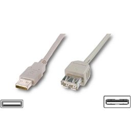 Kabelis Logilink USB 2.0 extensio cable, USB A female, USB A male, 3 m, Grey