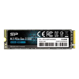 SSD diskas Silicon Power A60 512 GB, SSD interface M.2 NVME, Write speed 1600 MB/s, Read speed 2200 MB/s