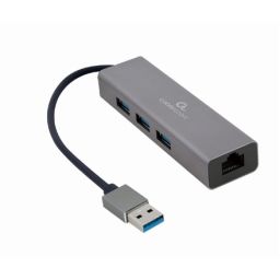 Jungčių stotelė Cablexpert USB AM Gigabit network adapter with 3-port USB 3.0 hub A-AMU3-LAN-01 Black