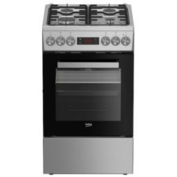 Viryklė BEKO FSM52321DXDT dujinė kaitlentė elektrinė orkaitė nerūdijantis plienas 50x60 cm grilis