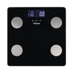 Svarstyklės Tristar WG-2442, maksimalus svoris (talpa) 150 kg, tikslumas 100 g, kūno masės indekso (KMI) matavimas, juodos