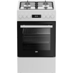 Viryklė BEKO FSM51339DWDS dujinė kaitlentė elektrinė orkaitė balta 50cm LED grilis 60cm