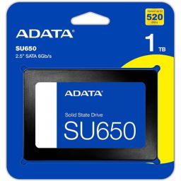 SSD diskas ADATA Ultimate SU650 1000GB, SSD form factor 2.5", SSD interface SATA 6Gb/s, Write speed 450 MB/s, Read speed 520 MB/s