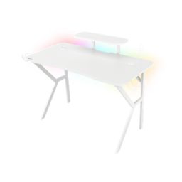 Žaidimų stalas Genesis Gaming Desk Holm 320 RGB Headphone holder, Cup holder, Gamepad holder, Monitor shelf, Organizer cables, White