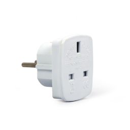 Įkroviklis Gembird AC power adapter, UK socket to EU Schuko plug, 7.5 A White, Travel adapter