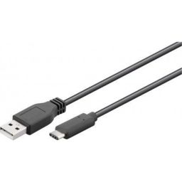 USB kabelis Goobay 55468 USB 2.0 cable 1,8 m, Black, USB 2.0 male (type A), USB-C male