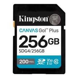 Atminties kortelė Kingston Canvas Go! 256GB SDXC UHS-I Atminties kortelė Greičio klasė Vaizdo klasė V30 / UHS-I U3 / Klasė10