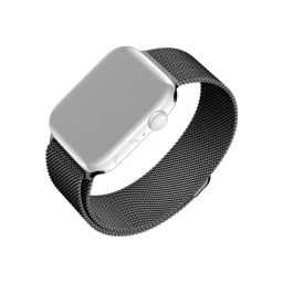 Dirželis FIXED Apple Watch FIXMEST-434-BK nerūdijančio plieno tinklelis juodas 42/44/45/46/49 mm