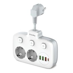 Prailgintojas ColorWay CW-CHE24PDW 2 lizdai 4 USB 2.4A