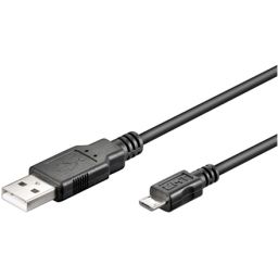 USB kabelis Logilink 5 pin Micro-USB Type B 4 pin USB Type A Juodas 1.8 m