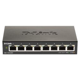 Komutatorius (Switch) D-Link Smart Gigabit Ethernet Switch DGS-110-08V2 Managed, Desktop, Power supply type External, Ethernet LAN (RJ-45) ports 8