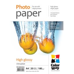 Popierius ColorWay Photo Paper 20 pcs. PG180020A4 Glossy, White, A4, 180 g/m²