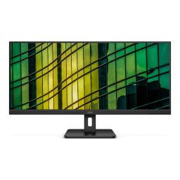 Monitorius AOC Monitor U34E2M 34", VA, WQHD, 3440x1440, 21:9, 4 ms, 300 cd/m², Black, 100 Hz, HDMI ports quantity 2