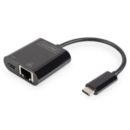 Tinklo adapteris Digitus USB-Type-C Gigabit Ethernet Adapter + PD with power delivery function DN-3027	 Black