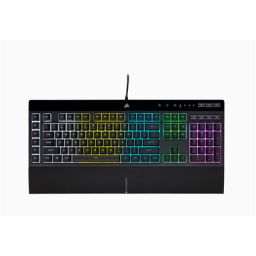 Žaidimų klaviatūra Corsair K55 RGB PRO Gaming Keyboard, RGB LED light, NA, Wired, Black