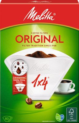 Kavos filtrai MELITTA 1x4/80, balti