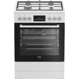 Viryklė BEKO FBM62330GWDTN dujinė kaitlentė elektrinė orkaitė 60x60 cm 72 l grilis LED balta