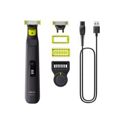 Barzdaskutė Philips QP6542/15 OneBlade Pro 360, veikimo laikas (maks.) 90 min, šlapias ir sausas, ličio jonų, juodas.