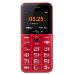 Telefonas myPhone Halo Easy, 1.77" TFT, 24 MB, 32 MB, Single SIM, Bluetooth, pagrindinė kamera 0.3 MP, 1000 mAh, raudonas.