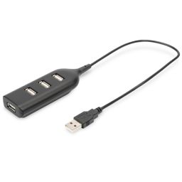 Jungčių stotelė Digitus USB 2.0 Hub, 4-Port, Bus Powered 4 X USB A/F AT Connected Cable AB-50001-1