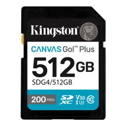 Atminties kortelė Kingston Canvas Go! 512GB SDXC UHS-I Atminties kortelė Greičio klasė Vaizdo klasė V30 / UHS-I U3 / Klasė10