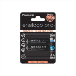 Įkraunamos barterijos Panasonic rechargeable batteries  ENELOOP Pro BK-3HCDE/2BE, 2500 mAh, 500 (2xAA) Panasonic