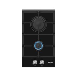 Dujinė kaitlentė Simfer Hob H3.201.TGRSP Gas on glass, Number of burners/cooking zones 2, Mechanical, Inox/Black