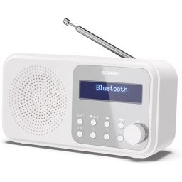 Nešiojama radija Sharp DR-P420(WH) FM DAB DAB+ Bluetooth 5.0 USB arba baterijomis balta