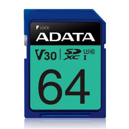 Atminties kortelė ADATA Premier Pro UHS-I SDXC, 64 GB, Flash memory class 10, U3, V30, 80 MB/s, 100 MB/s