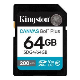 Atminties kortelė Kingston Canvas Go! 64GB SDXC UHS-I Atminties kortelė Greičio klasė Vaizdo klasė V30 / UHS-I U3 / Klasė10